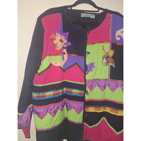 Vintage Fashion Bug Patchwork Dopamine Jacket Women Plus Size 26/28 Festival - Picture 5 of 7